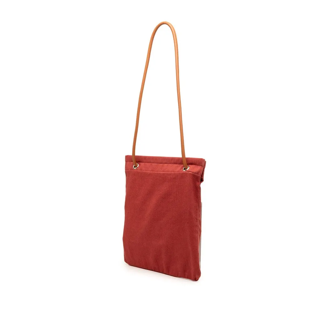 Hermès Toile Aline Grooming Bag MM Red Very good - Back View