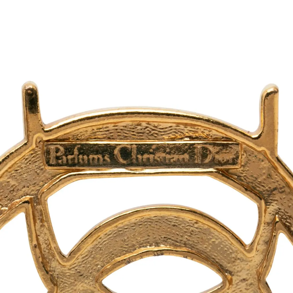 Dior Gold Plated Logo Brooch Gold Metal Very good - Inside View