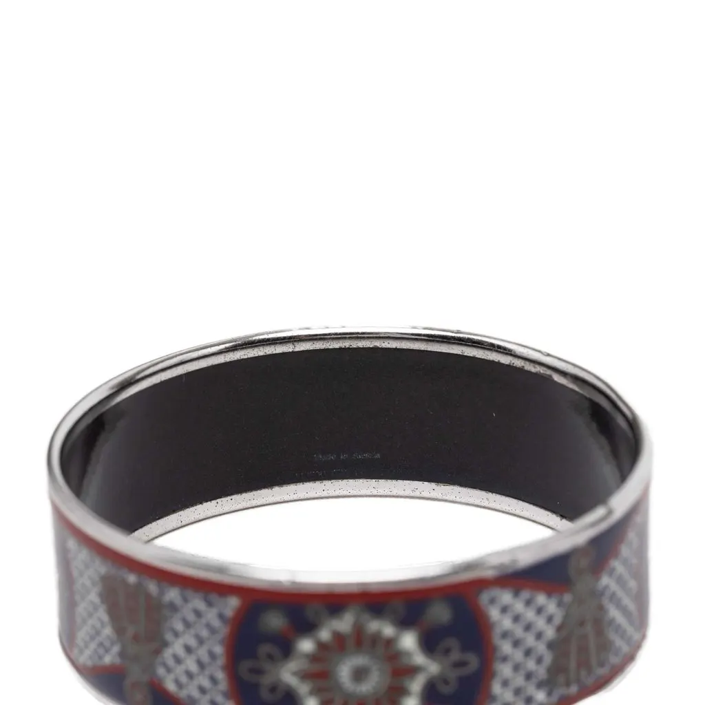 Hermès Wide Passementerie Enamel Bangle 65 Blue Very good - Box View
