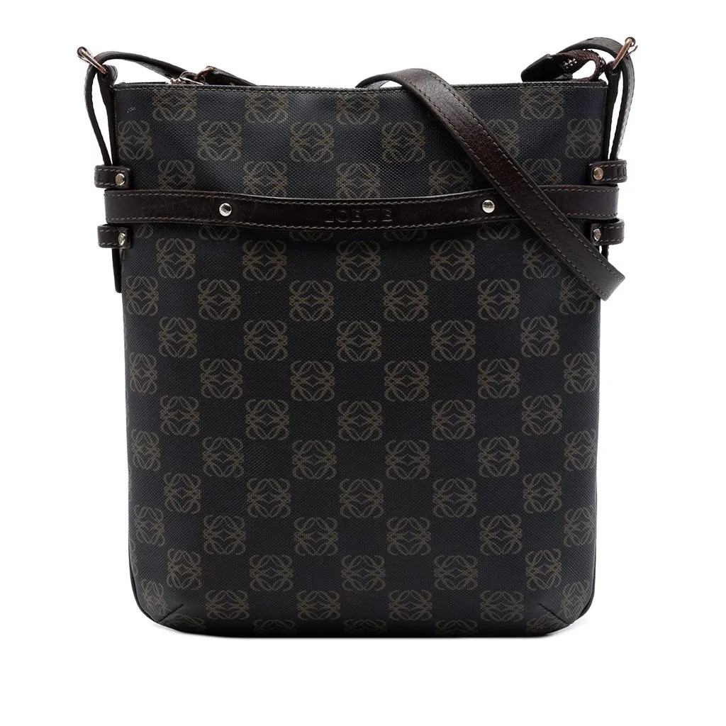 Loewe Anagram Coated Canvas Crossbody Brown Very good - Front View