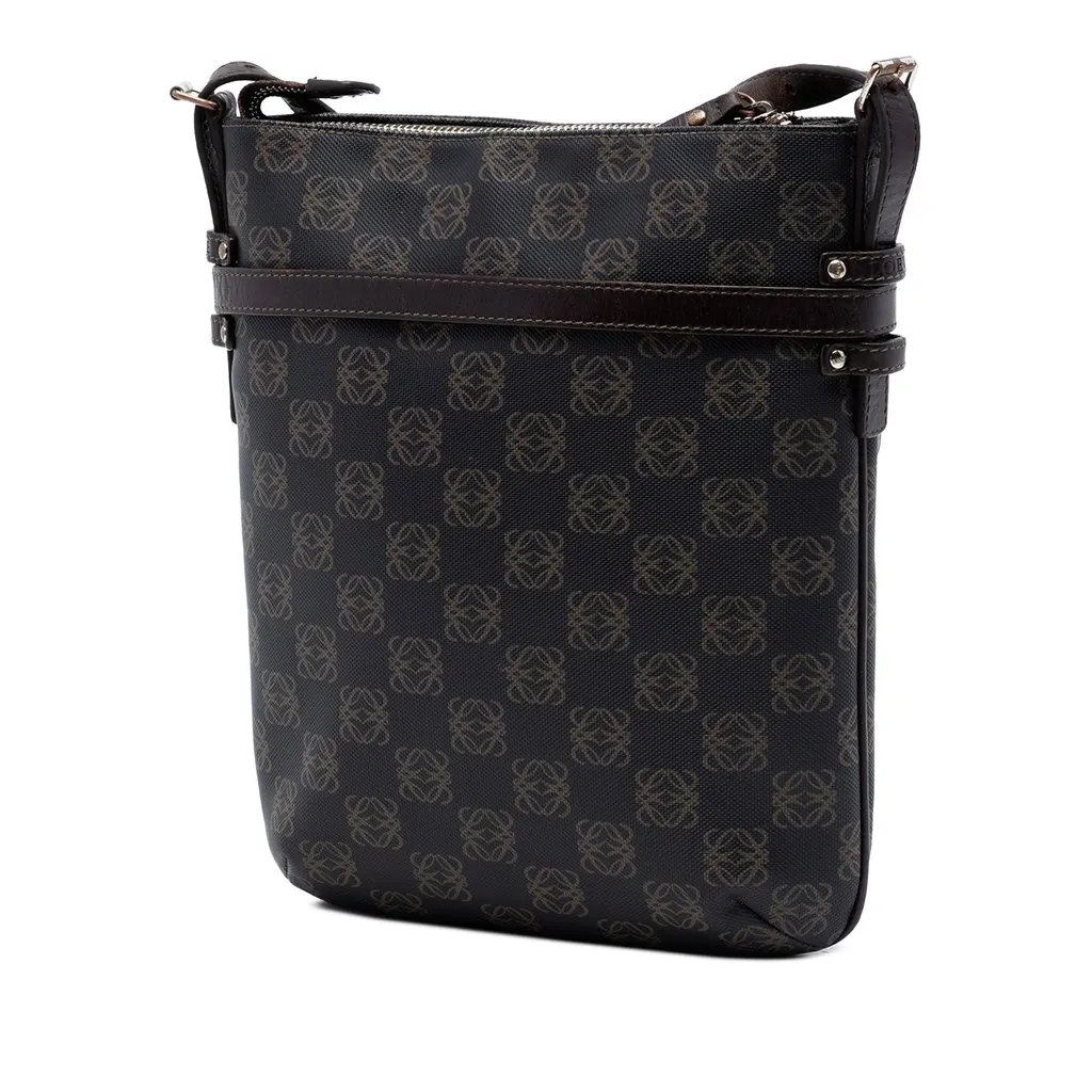 Loewe Anagram Coated Canvas Crossbody Brown Very good - Back View