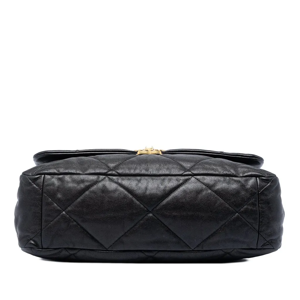 Chanel Maxi Lambskin 19 Flap Black Leather Very good - Inside View