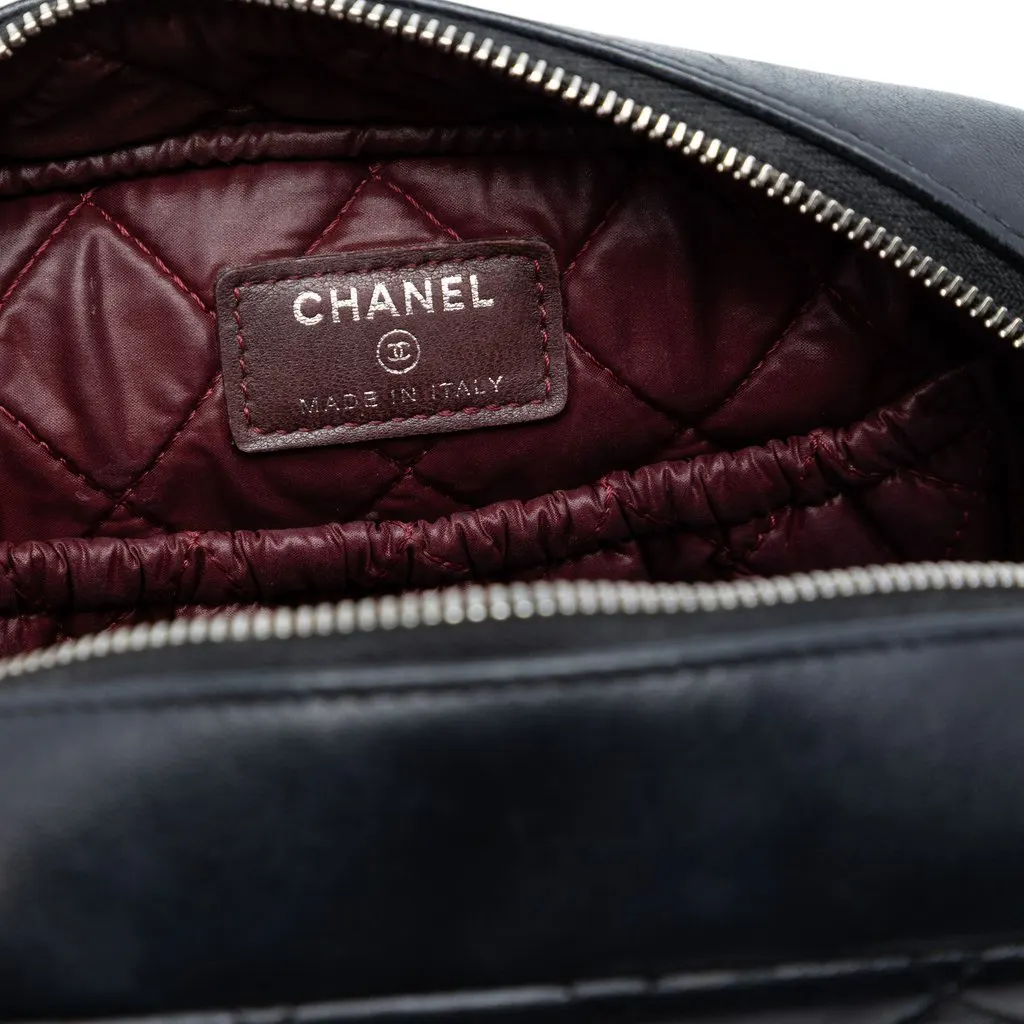 Chanel Medium Curvy Cosmetic Pouch Black Leather Very good - Box View