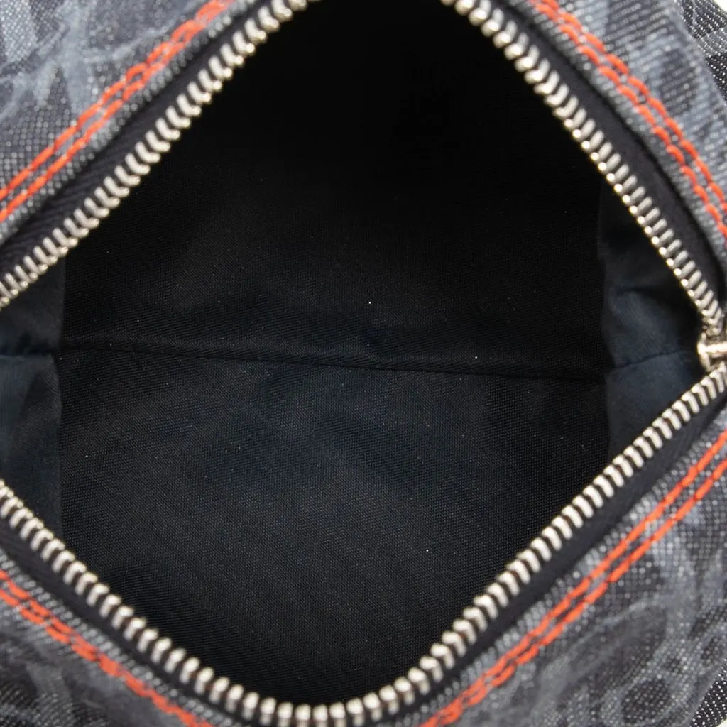 Dior Oblique Denim Flight Cosmetic Pouch Blue Denim Very good - Model View