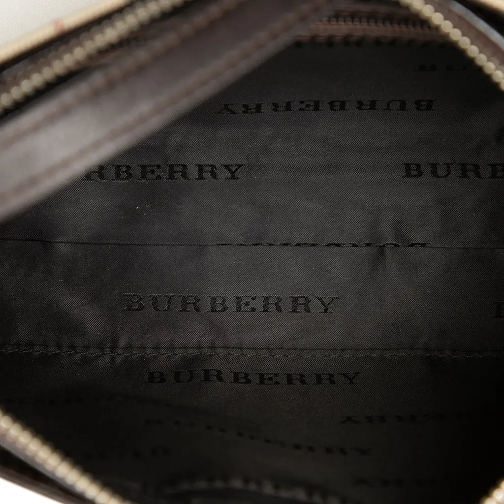 Burberry House Check Canvas Shoulder Bag Beige Very good - Model View