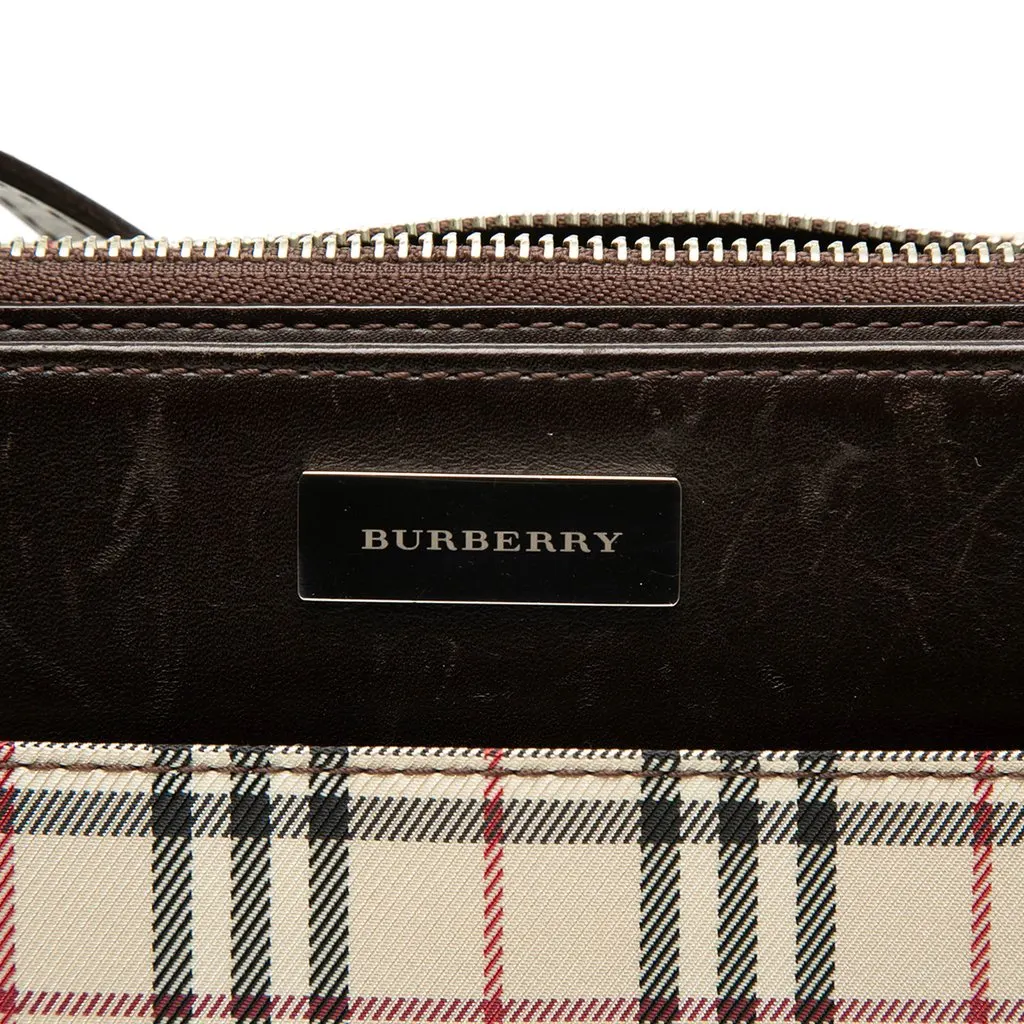 Burberry House Check Canvas Shoulder Bag Beige Very good - Box View