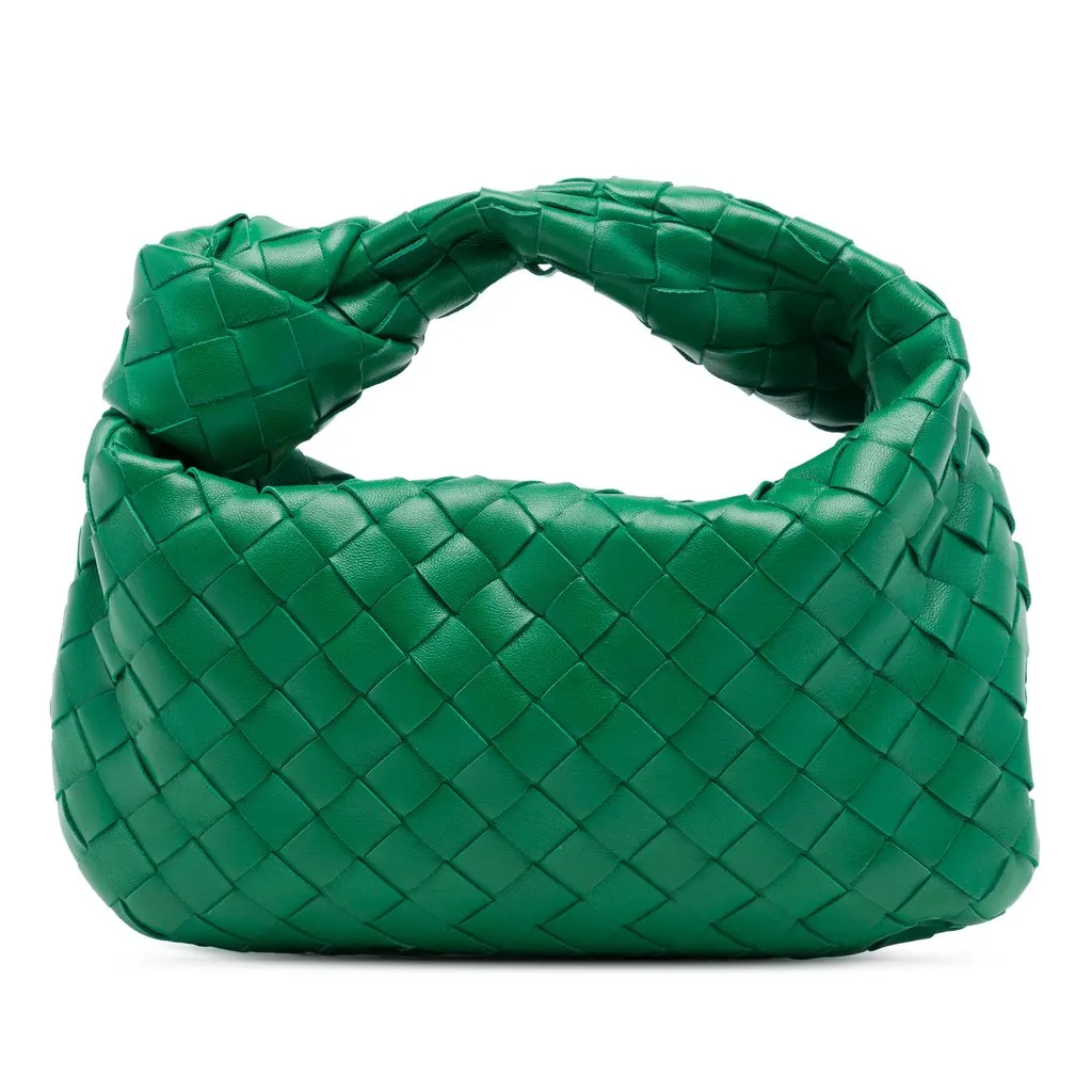 Bottega Veneta Mini Nappa Intrecciato Jodie Green Leather Very good - Front View