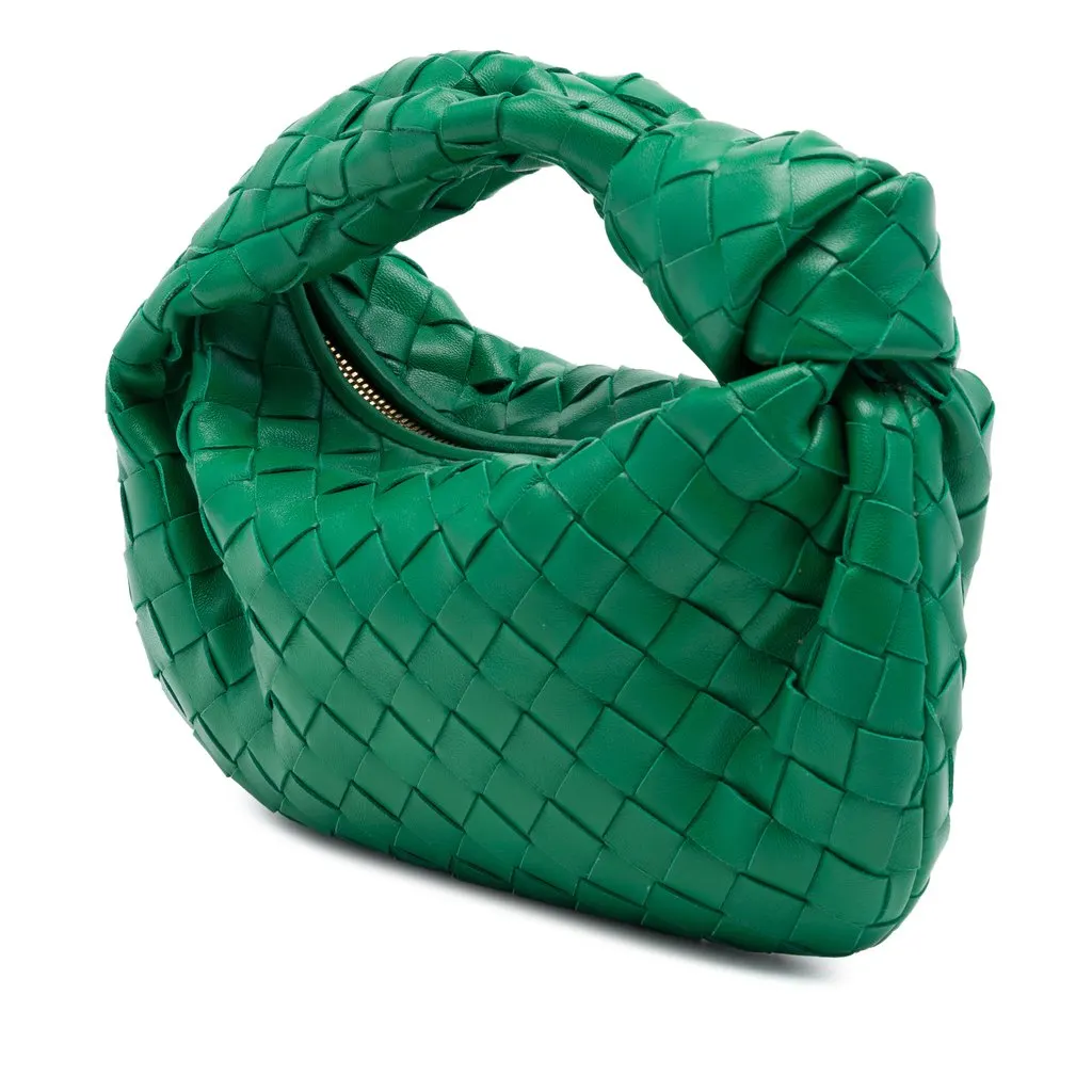 Bottega Veneta Mini Nappa Intrecciato Jodie Green Leather Very good - Back View