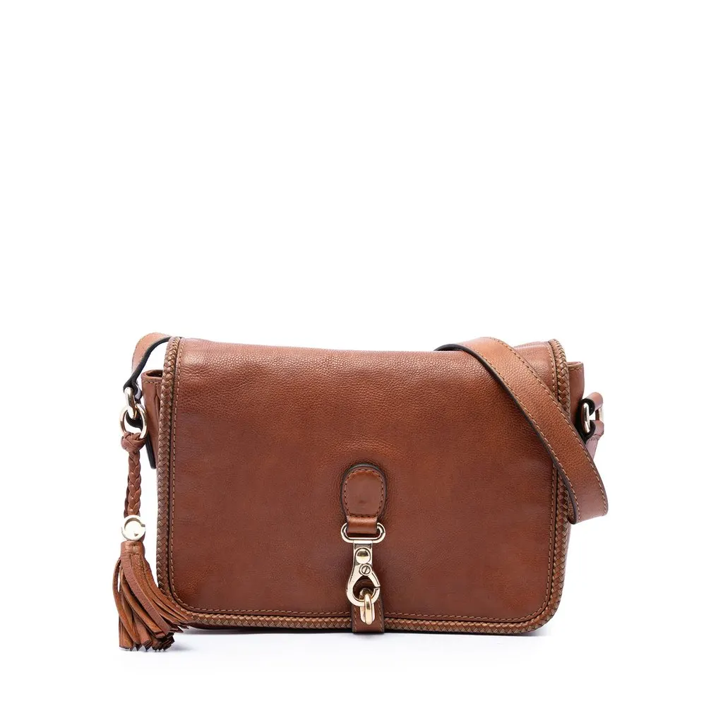 Gucci Calfskin Marrakech Crossbody Brown Leather Very good - Front View