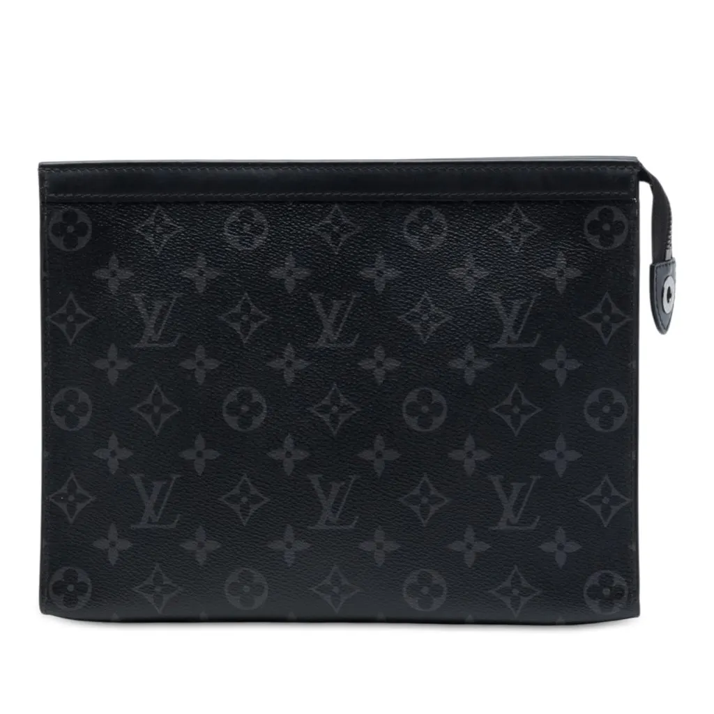 Louis Vuitton Monogram Eclipse Pochette Voyage MM Black Very good - Front View