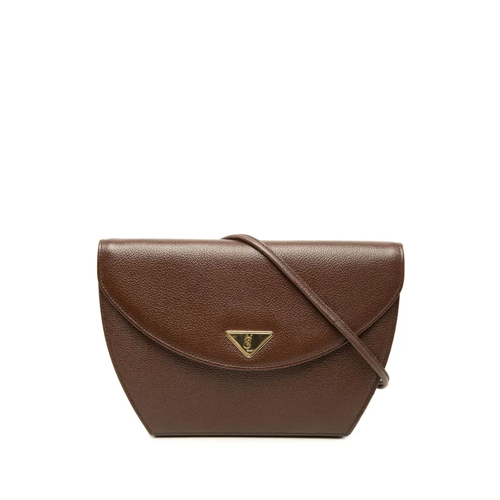 Saint Laurent Leather Crossbody Brown Leather Good - Front View