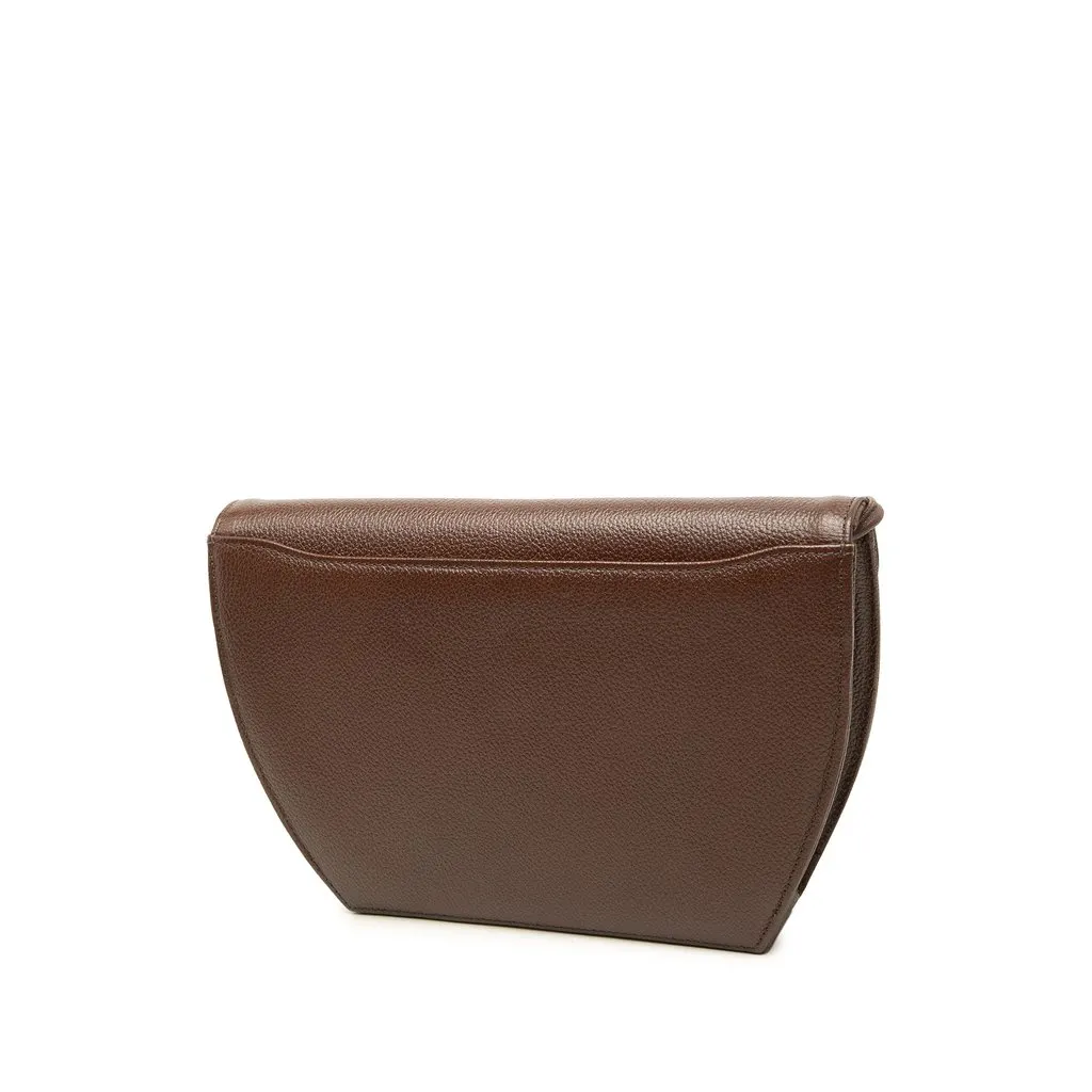 Saint Laurent Leather Crossbody Brown Leather Good - Back View
