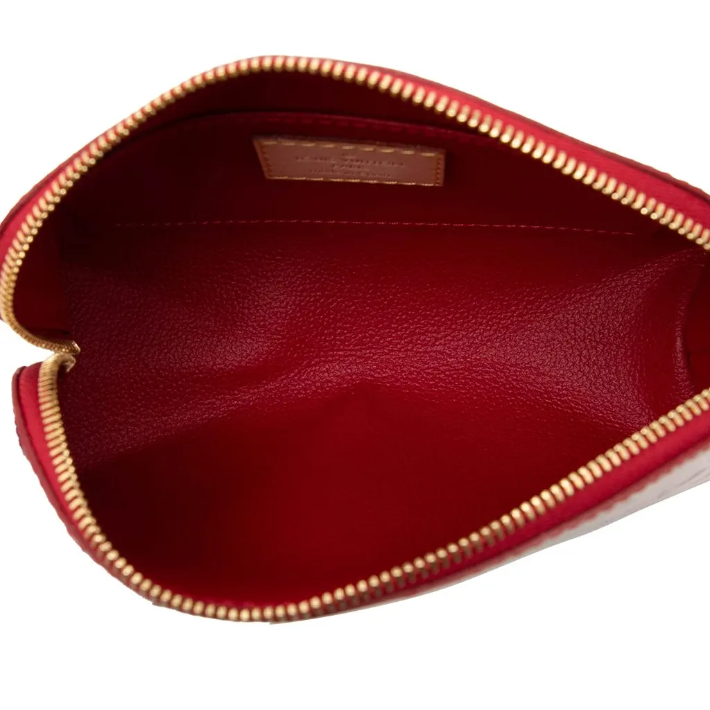 Louis Vuitton Monogram Vernis Cosmetic Pouch Red Leather Very good - Model View