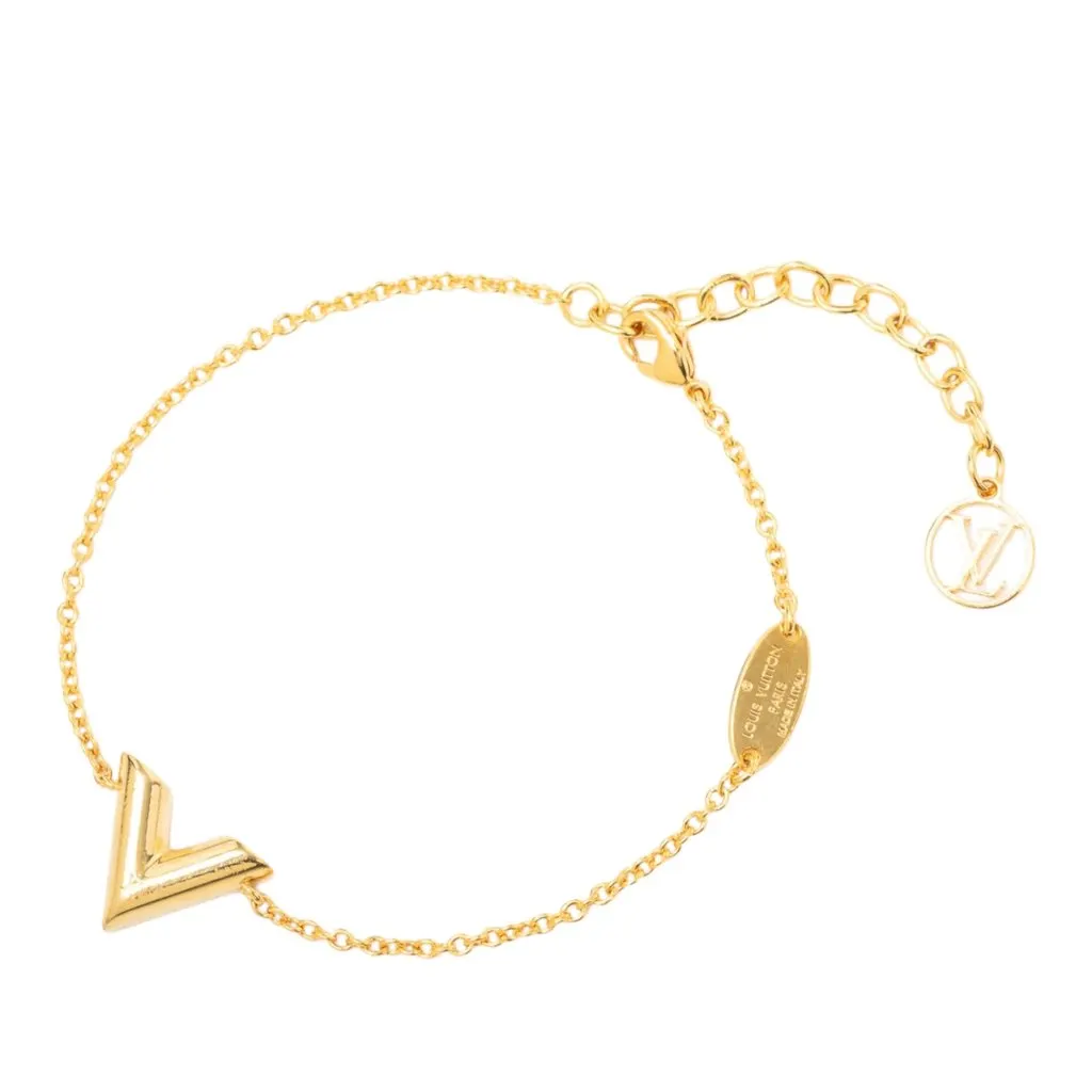 Louis Vuitton Gold Plated Essential V Bracelet Gold Metal Very good - Inside View