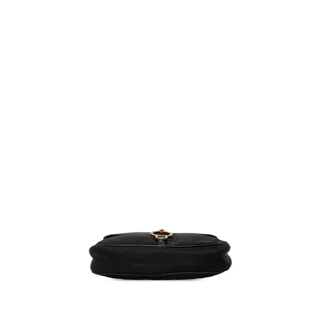 Prada Soft Calf and Tessuto Shoulder Bag Black Polyamide Good - Inside View