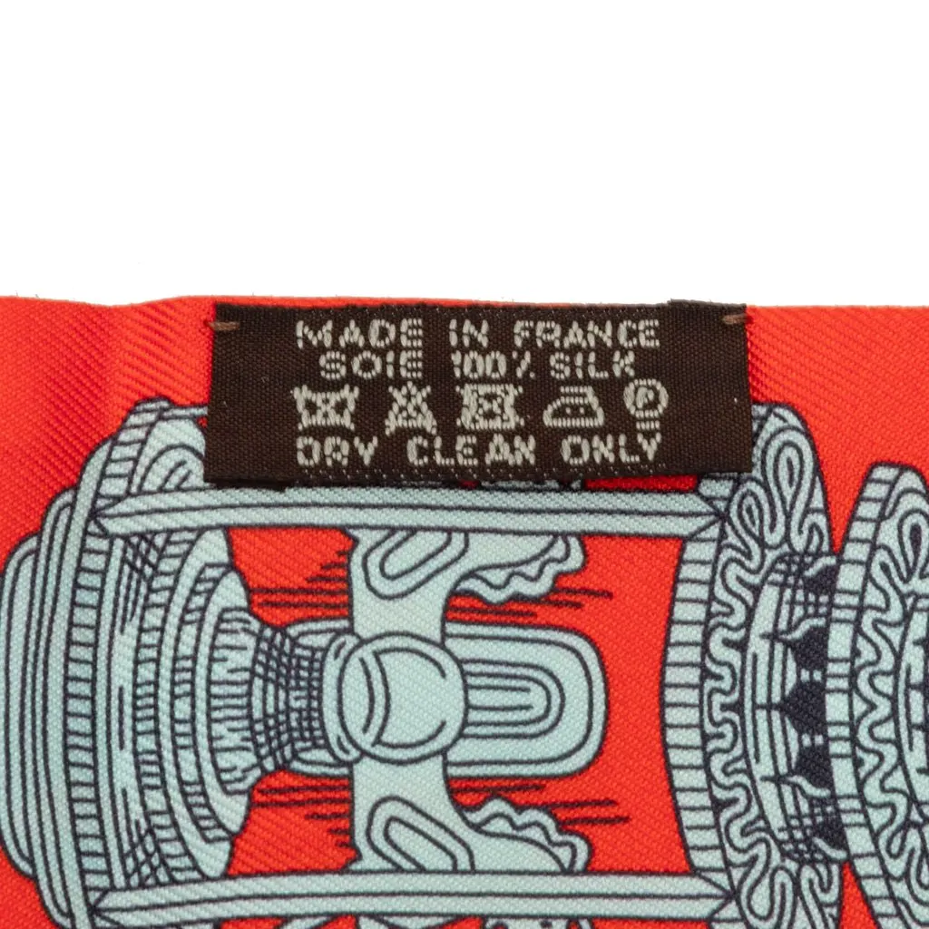 Hermès Merveilleuses Lanternes Silk Twilly Scarf Orange Silk Very good - Back View