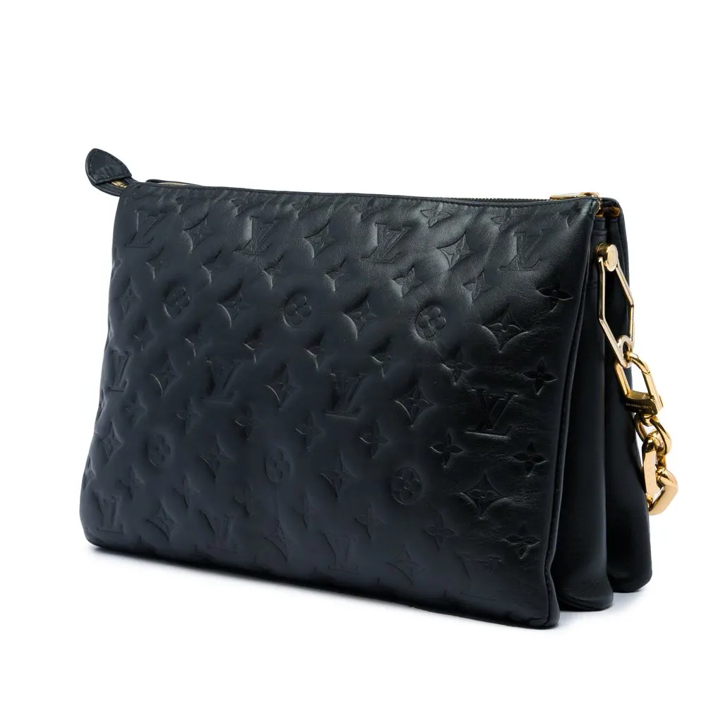 Louis Vuitton Monogram Embossed Puffy Lambskin Coussin MM Black Leather Very good - Back View