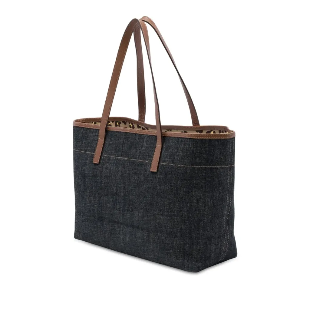 Burberry Denim Tote Blue Denim Good - Back View