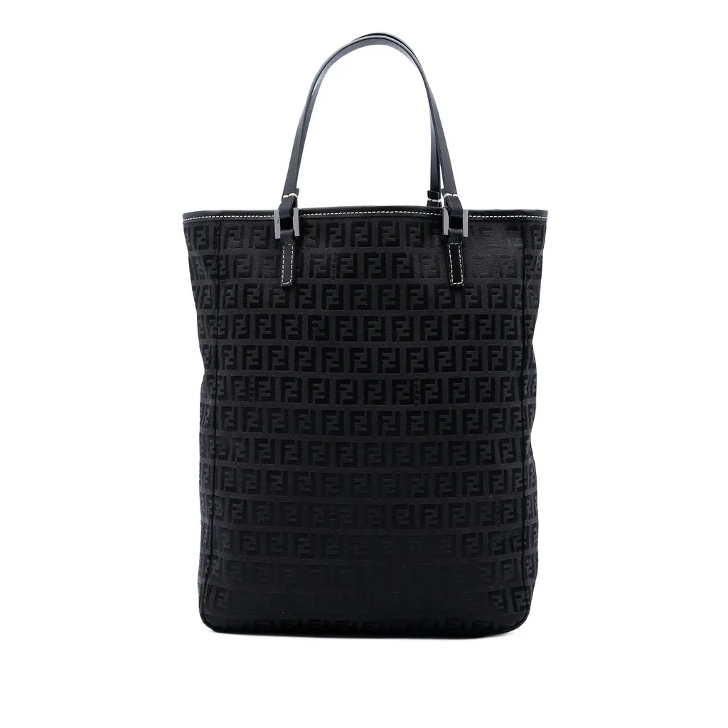 Fendi Zucchino Canvas Tote Black Very good - Front View