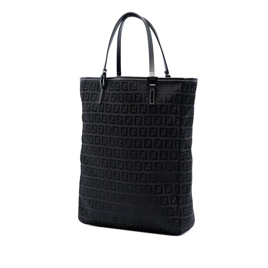 Fendi Zucchino Canvas Tote Black Very good - Back View