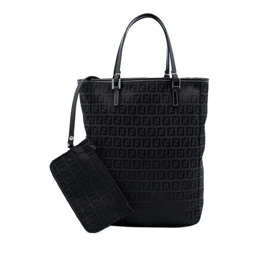 Fendi Zucchino Canvas Tote Black Very good - Box View