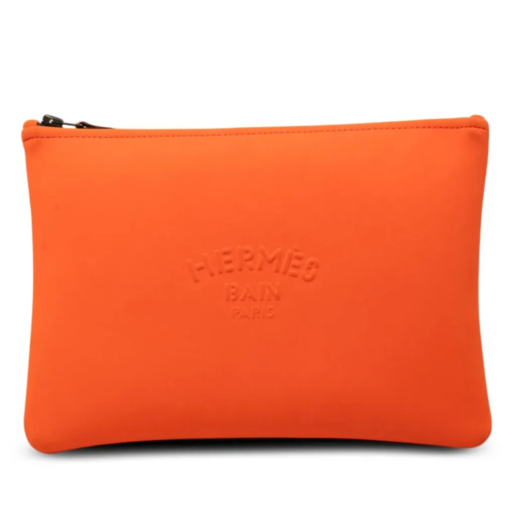 Hermès Medium Neoprene Neobain Case Orange Polyester Very good - Front View