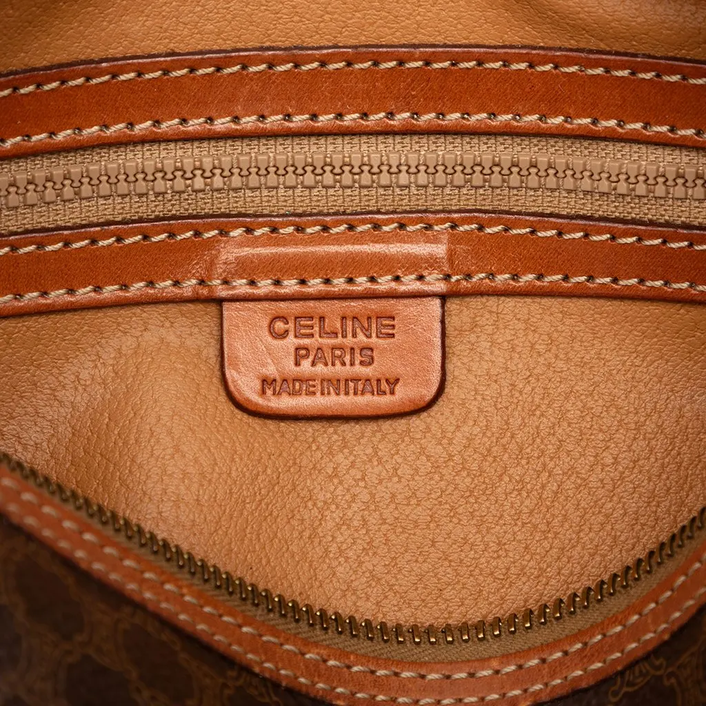 Celine Macadam Coated Canvas Shoulder Bag Brown Very good - Box View