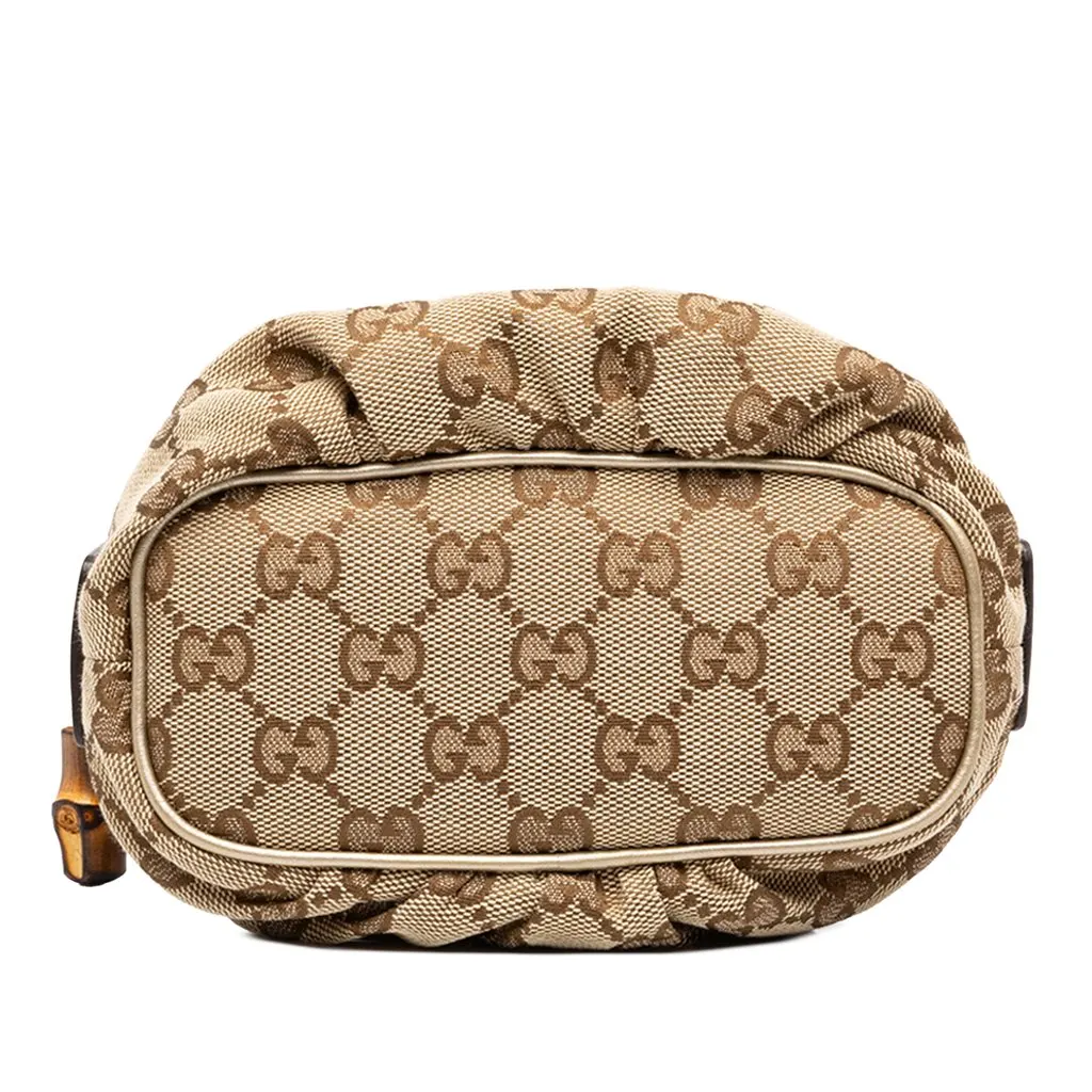 Gucci GG Canvas Bamboo Pouch Beige Canvas Very good - Inside View
