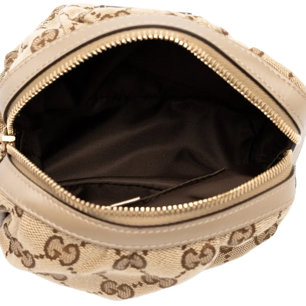 Gucci GG Canvas Bamboo Pouch Beige Canvas Very good - Model View
