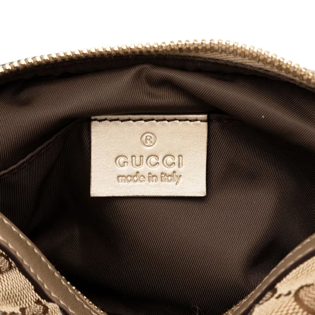 Gucci GG Canvas Bamboo Pouch Beige Canvas Very good - Box View