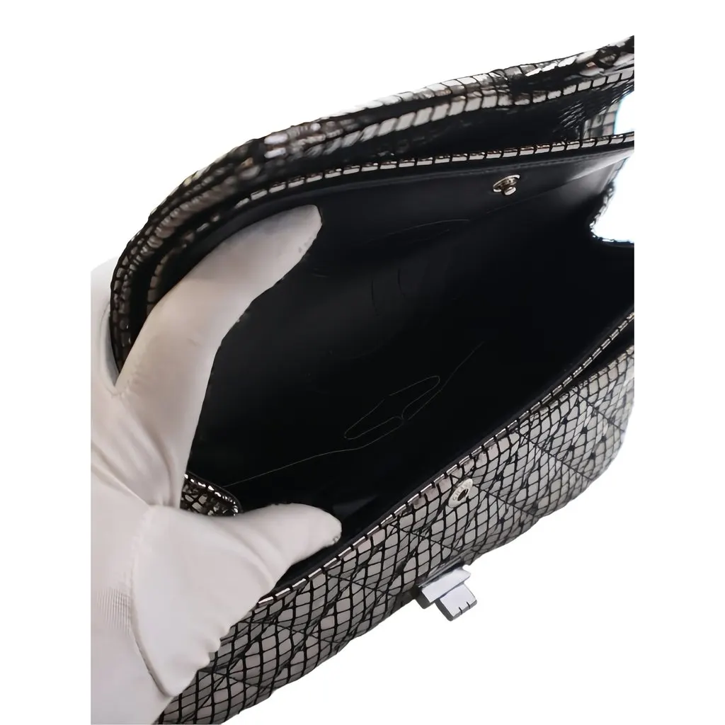 Chanel Quilted Mirror Calfskin Reissue 2.55 Double Flap 225 Silver Leather Very good - Model View
