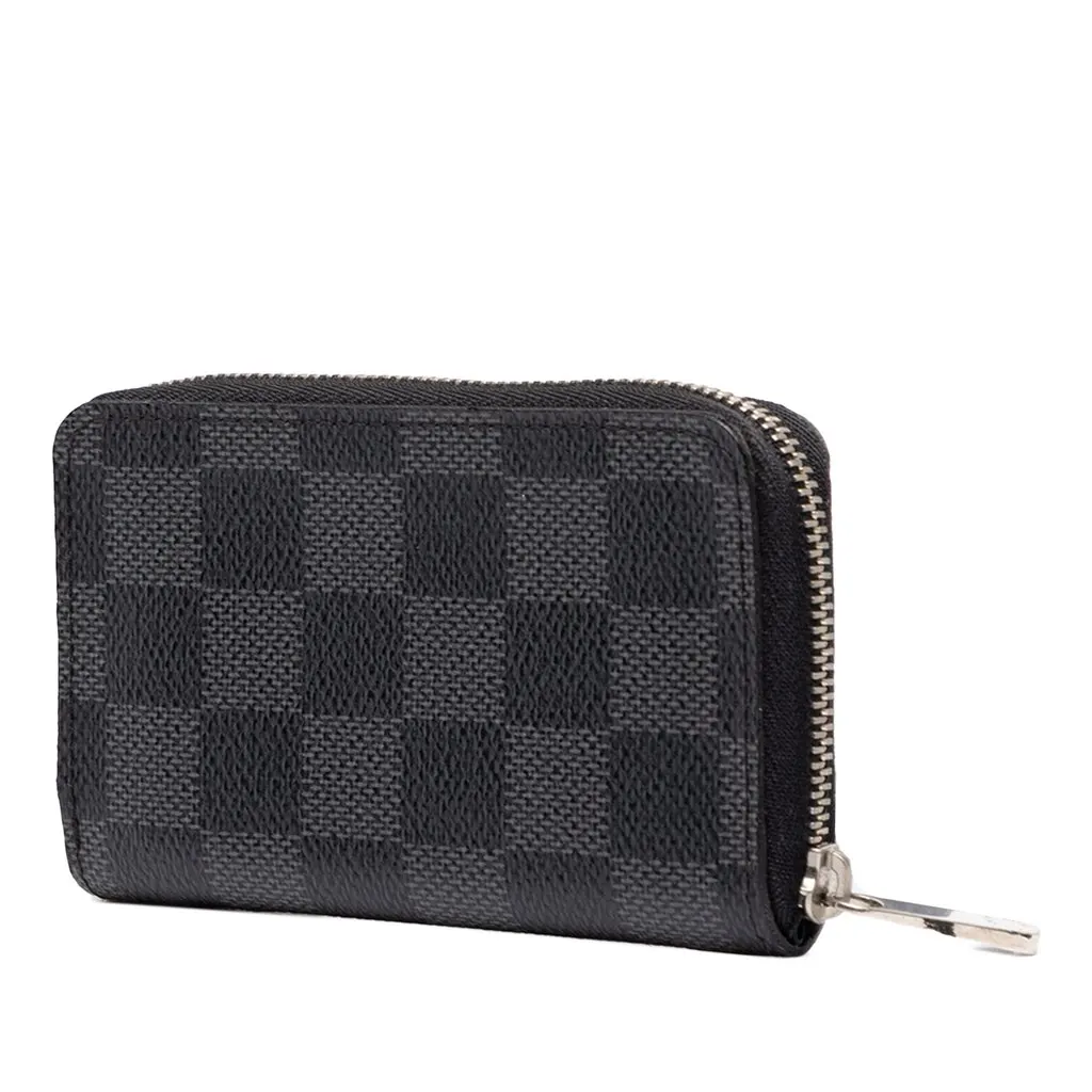 Louis Vuitton Damier Graphite Zippy Coin Pouch Black Canvas Good - Back View