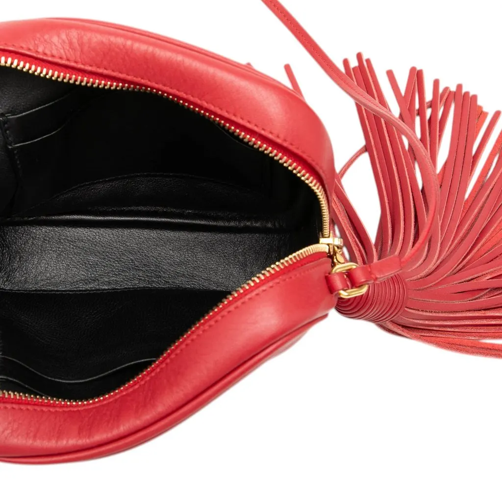 Saint Laurent Calfskin Monogram Blogger Bag Red Leather Very good - Model View