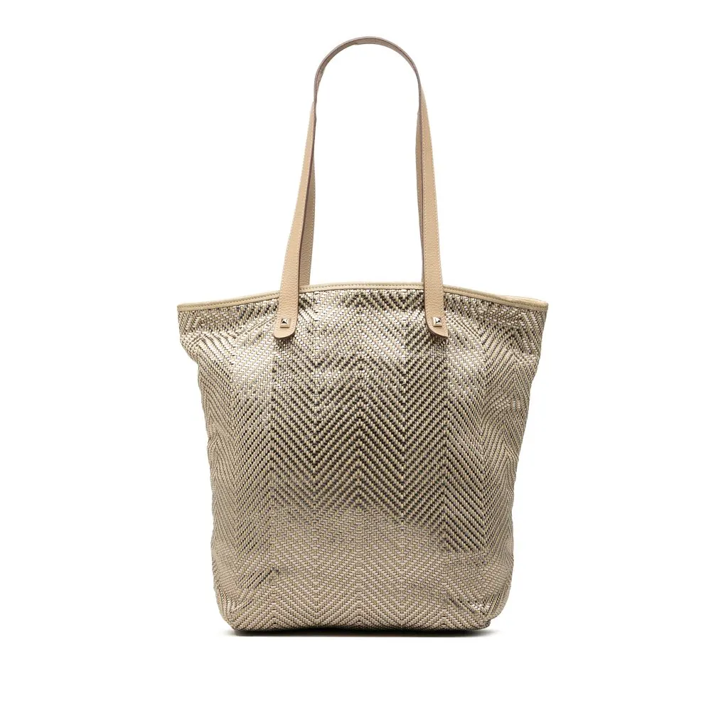 Hermès Polyester and Leather Chennai MM Beige Very good - Front View