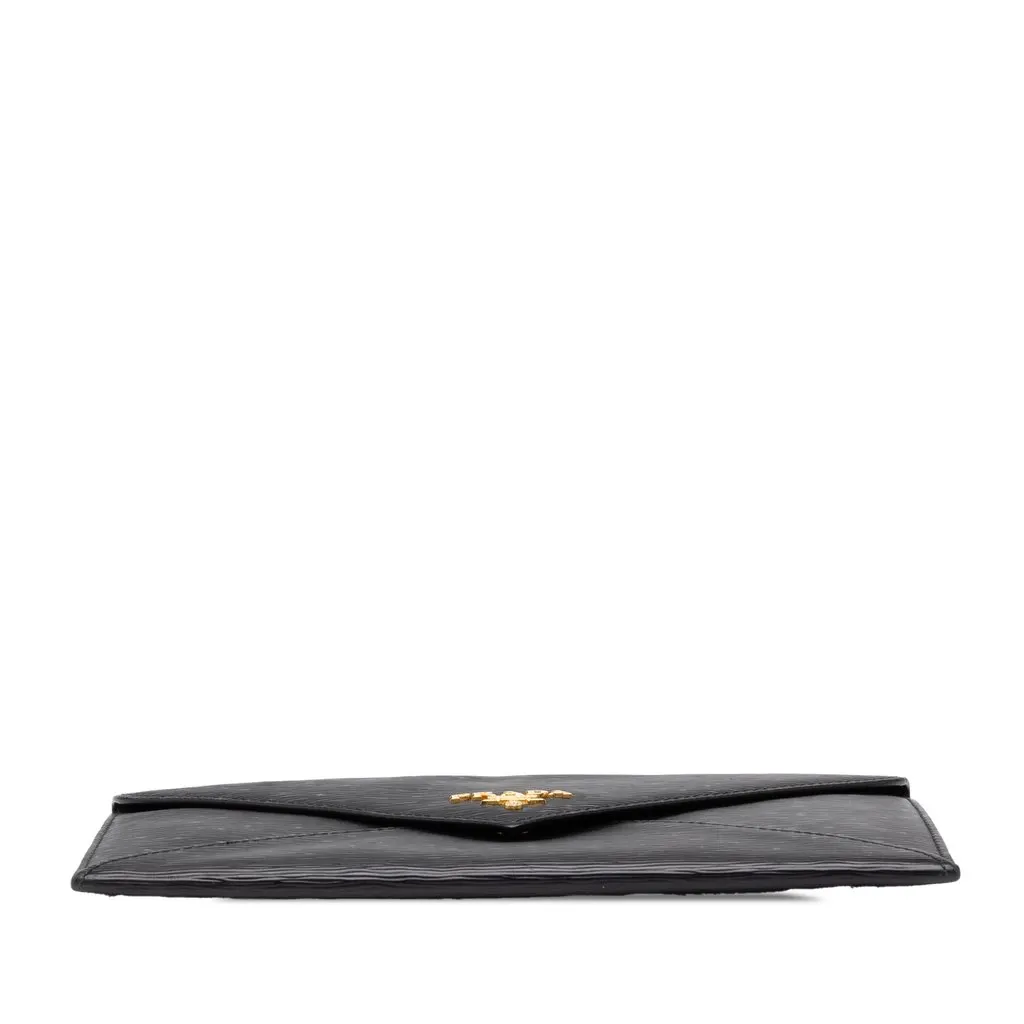Prada Vitello Move Envelope Clutch Black Leather Very good - Inside View