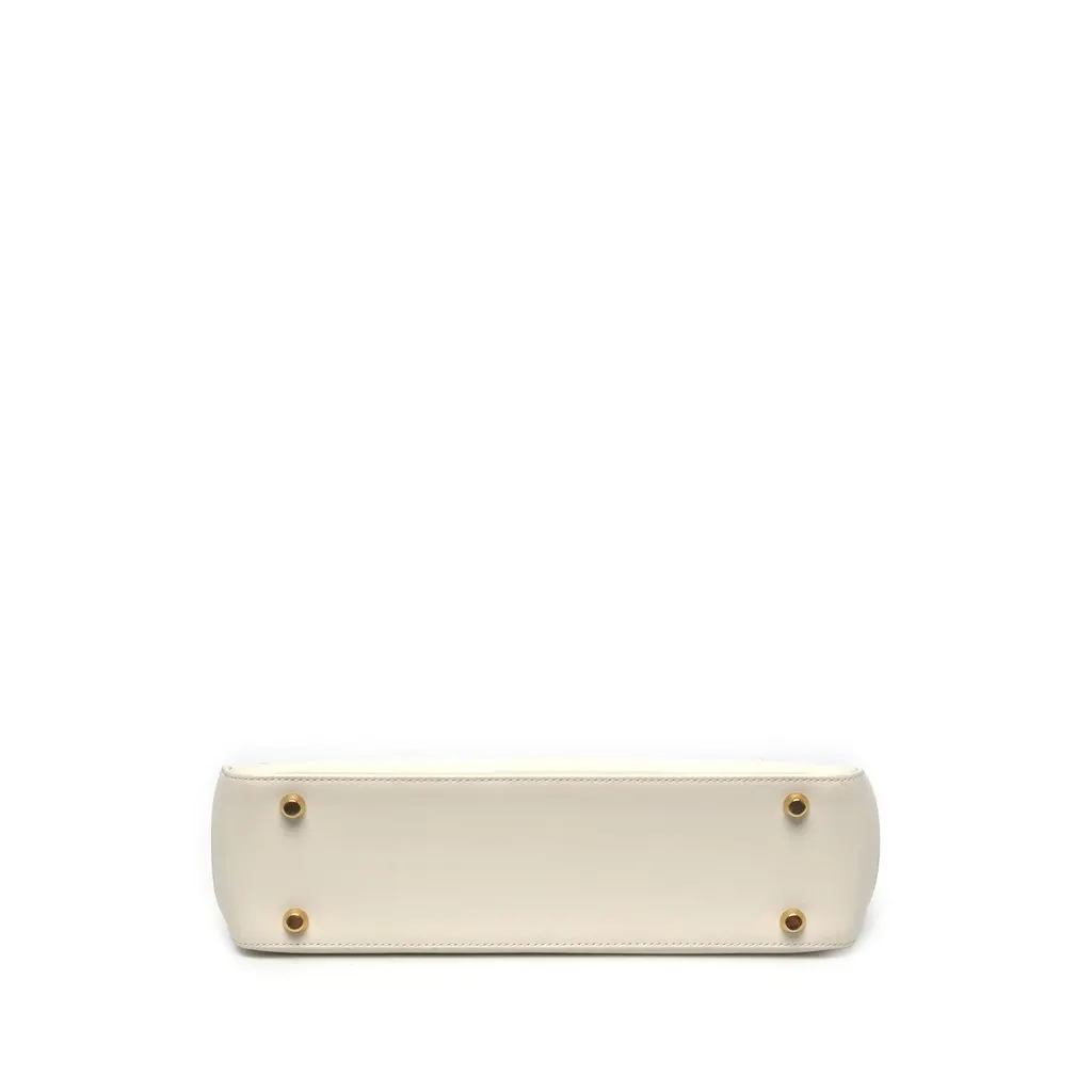 Dior Smooth Calfskin Parisienne Top Handle Bag White Leather Very good - Inside View
