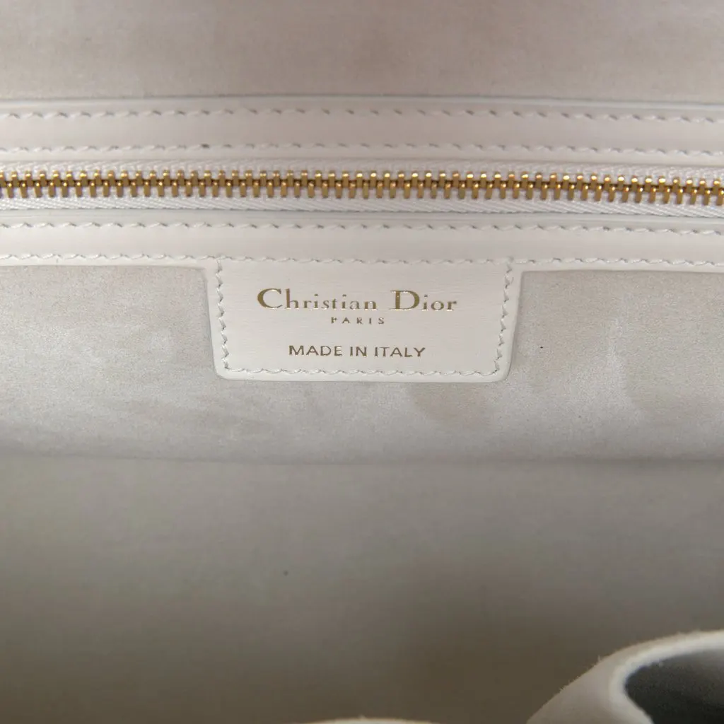 Dior Smooth Calfskin Parisienne Top Handle Bag White Leather Very good - Model View