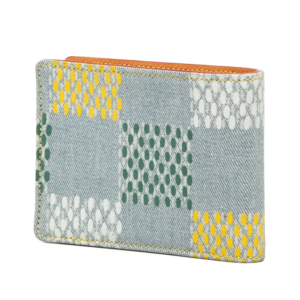 Louis Vuitton LV Birds Damier Denim Portefeuille Multiple Bifold Wallet Blue Denim Very good - Back View