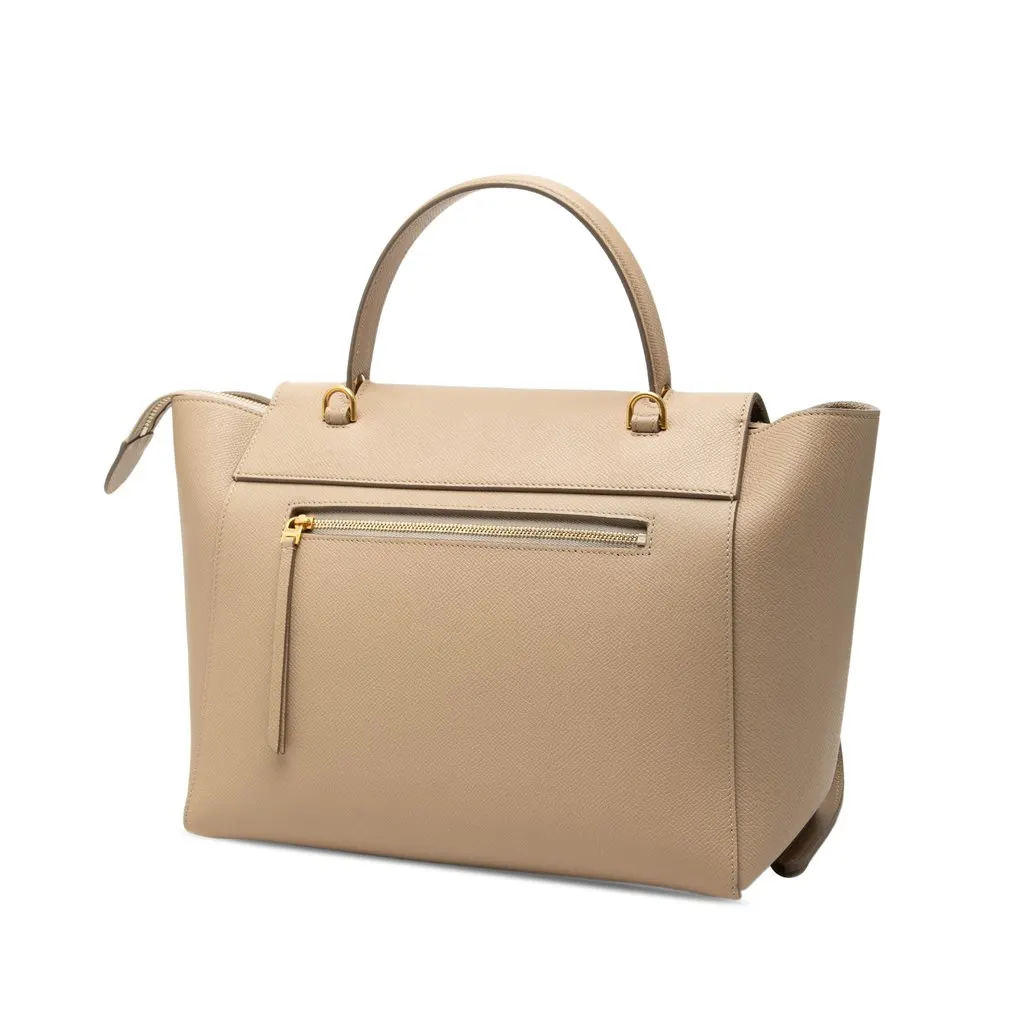 Celine Mini Grained Calfskin Belt Bag Beige Leather Very good - Back View