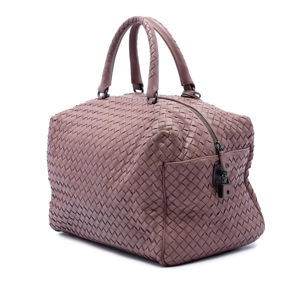 Bottega Veneta Nappa Intrecciato Satchel Pink Leather Very good - Back View