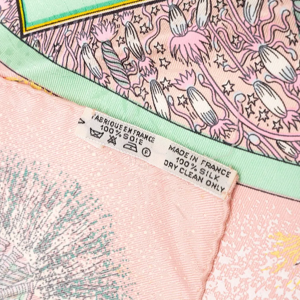 Hermès Feux D Artifice Silk Scarf 90 Pink Silk Very good - Inside View