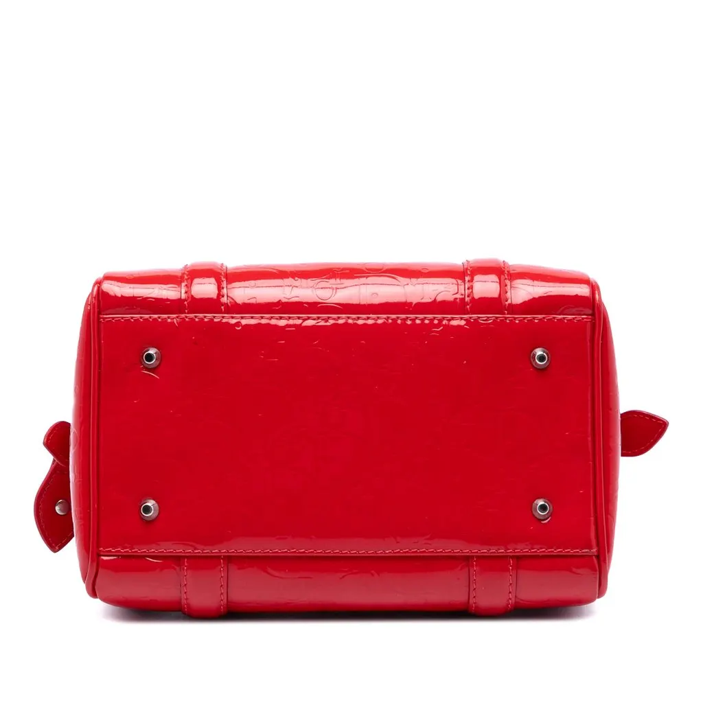 Dior Oblique Patent Boston Bag Red Leather Very good - Inside View