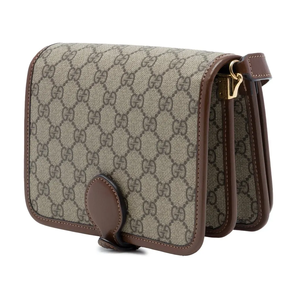 Gucci Mini GG Supreme Interlocking G Crossbody Beige Very good - Back View