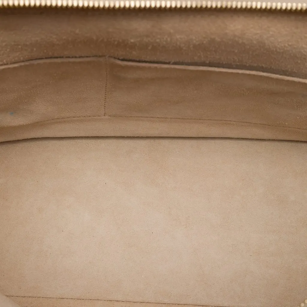 Celine Medium Bicolor Calfskin and Suede Trapeze Satchel Beige Leather Good - Model View