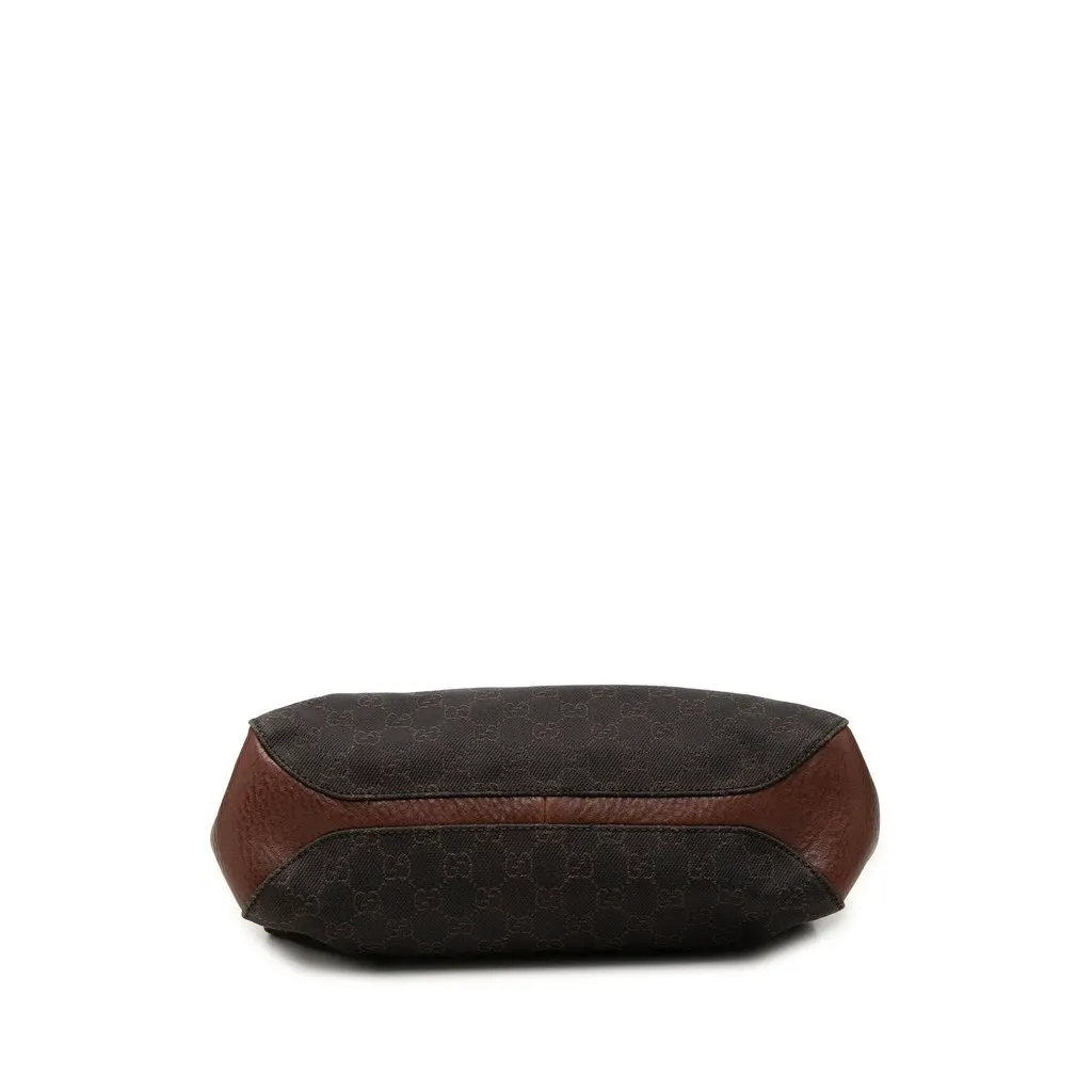 Gucci GG Denim Shoulder Bag Brown Denim Good - Inside View