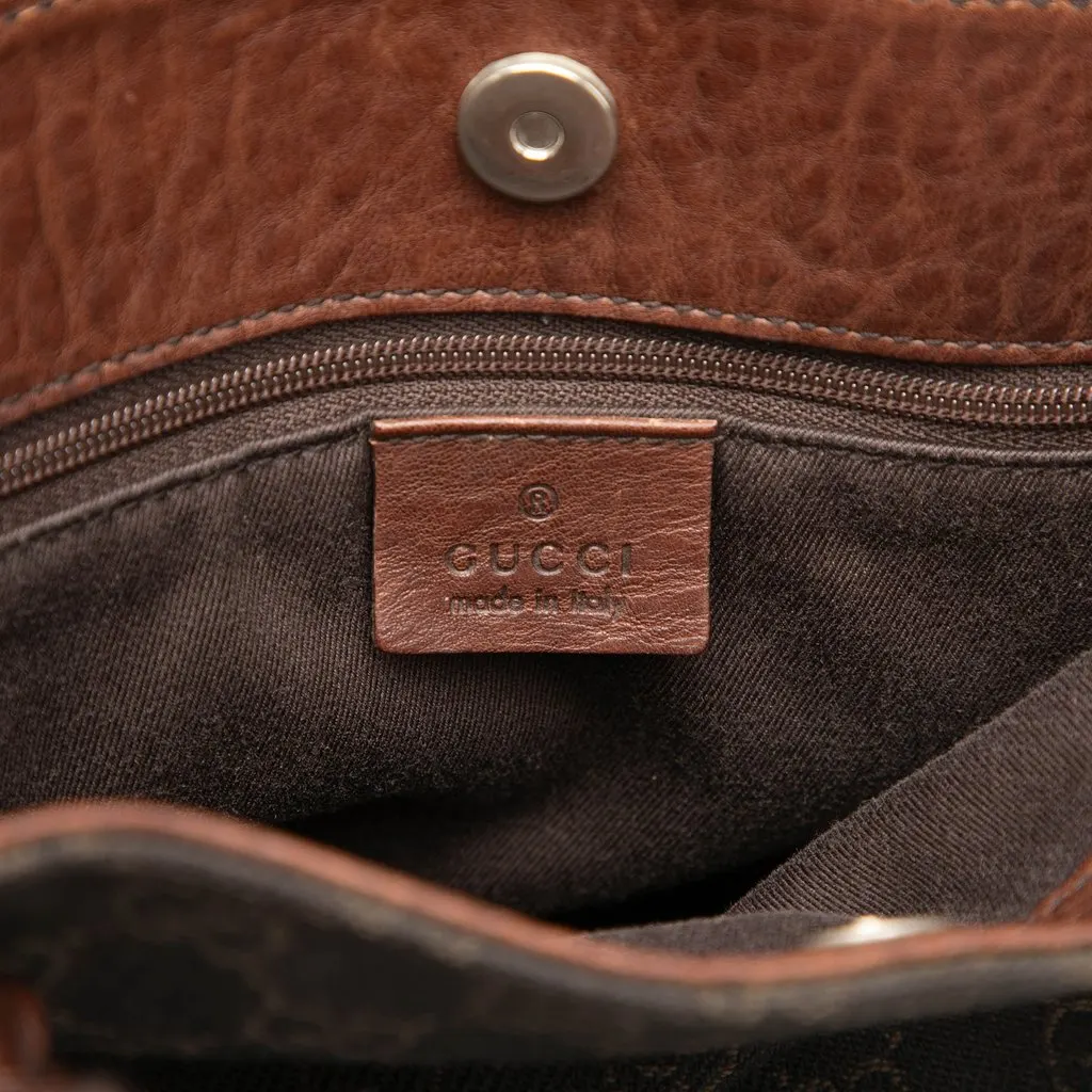 Gucci GG Denim Shoulder Bag Brown Denim Good - Box View