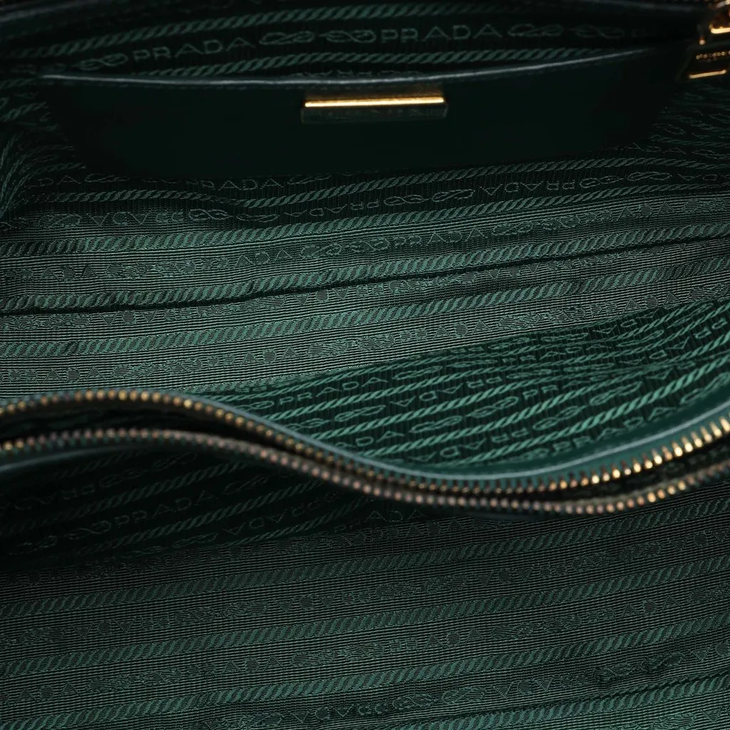 Prada Large Saffiano Lux Promenade Satchel Green Leather Good - Box View