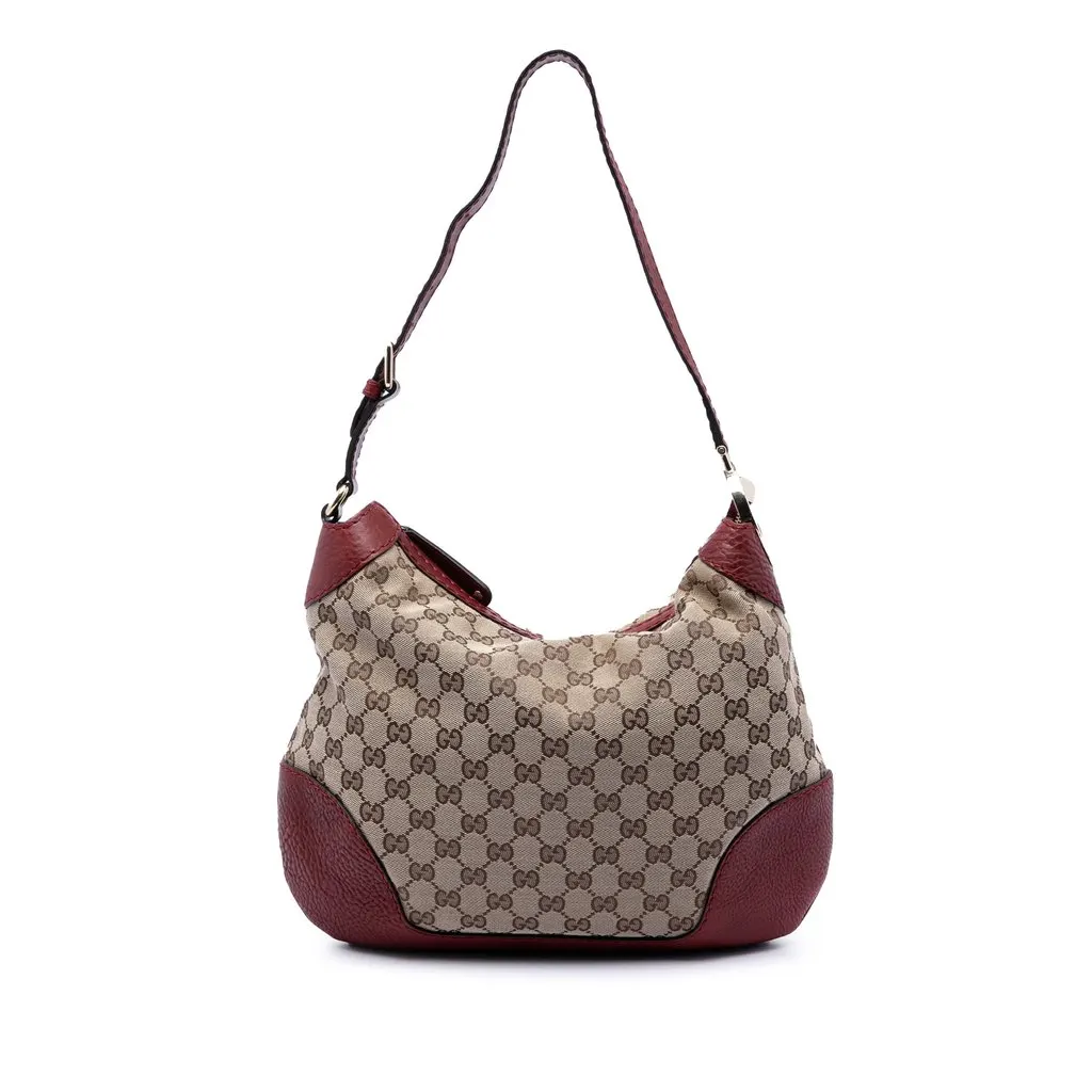 Gucci GG Canvas Charlotte Hobo Beige Very good - Front View