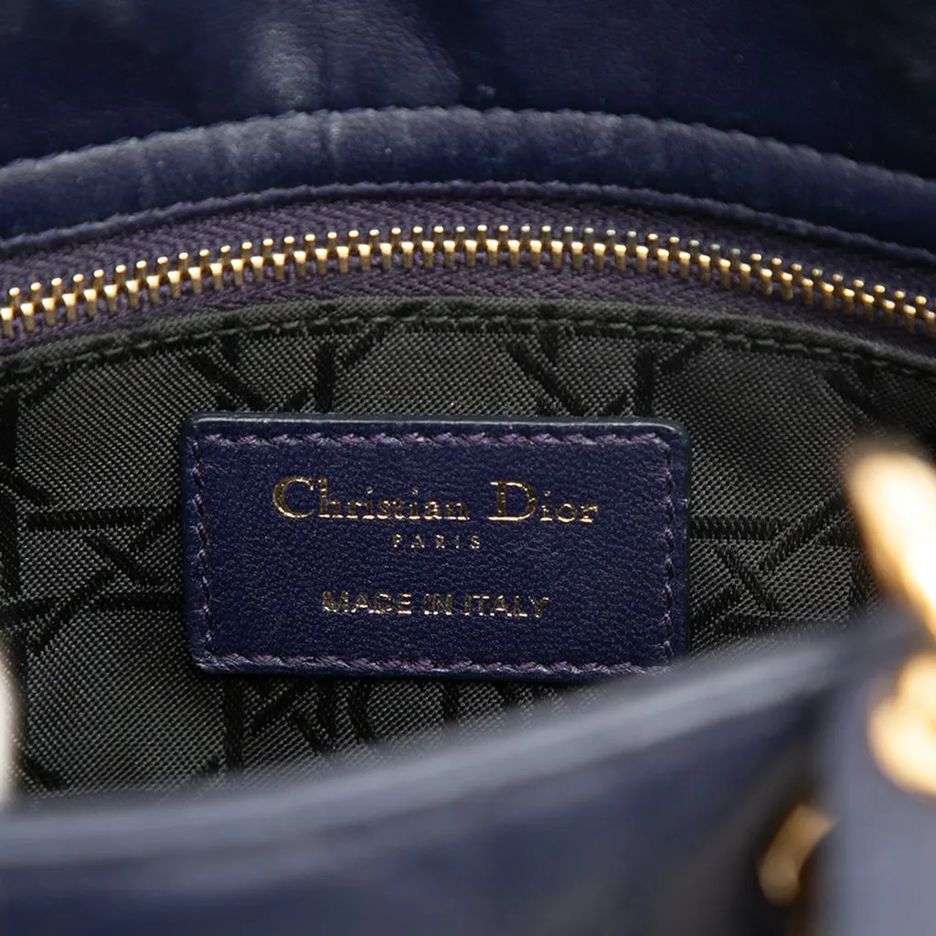 Dior Small Lambskin Cannage My ABC Lady Dior Blue Leather Good - Box View