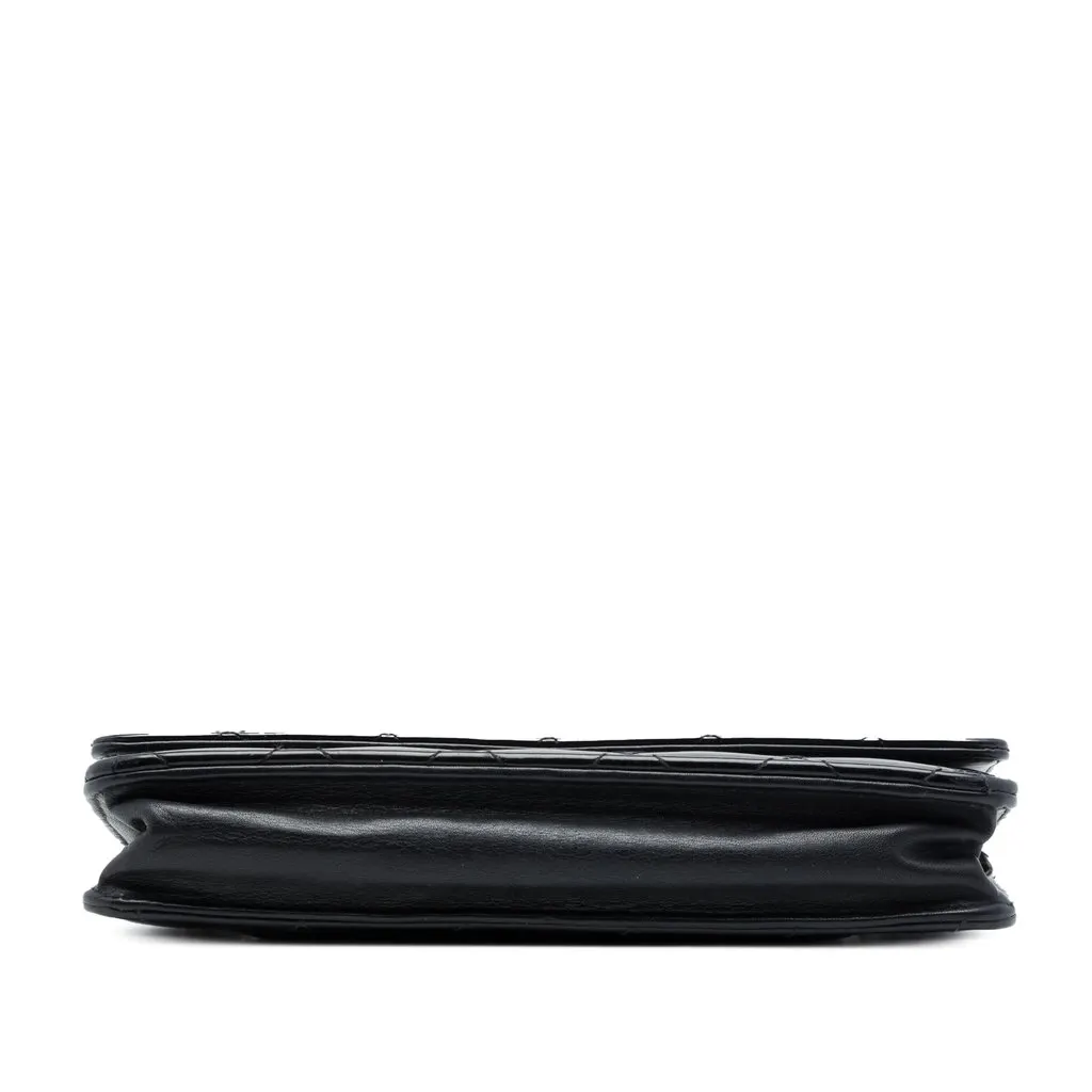 Chanel CC Quilted Patent Wallet On Chain Black Leather Very good - Inside View